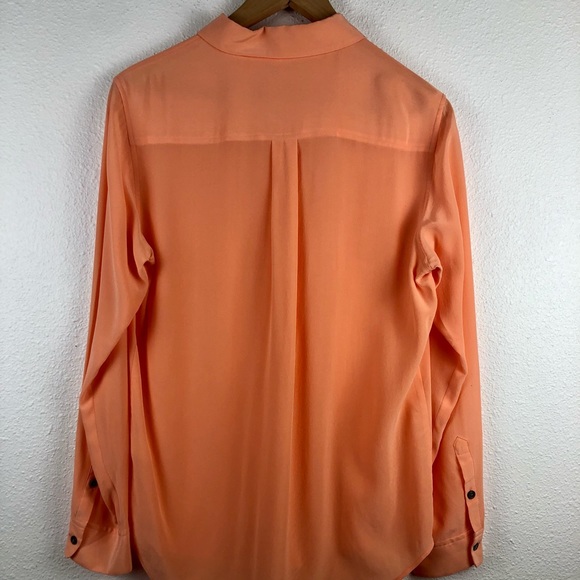 Tura by Vince Camuto peach silk button up blouse S - Picture 2 of 6